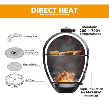 Brand-Man 22in Charcoal Grill with Table Cart