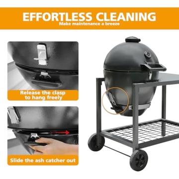 Brand-Man 22in Charcoal Grill with Table Cart