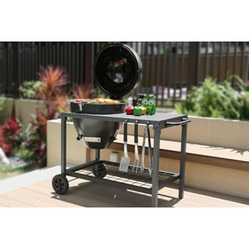 Brand-Man 22in Charcoal Grill with Table Cart