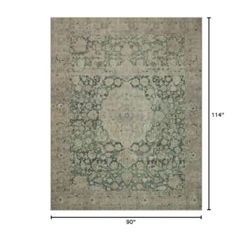Loloi Magnolia Home by Joanna Gaines Sinclair Collection SIN-05 Jade/Sand 7'-6" x 9'-6", .25" Pile H...