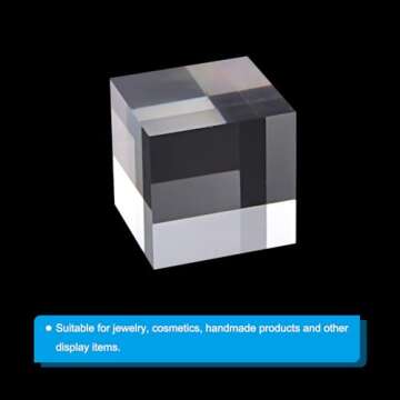 PATIKIL 2"x2"x2" Jewelry Display Riser, Polished Acrylic Cube Display Stand Block Collection Showcase Ring Holder Square, Clear