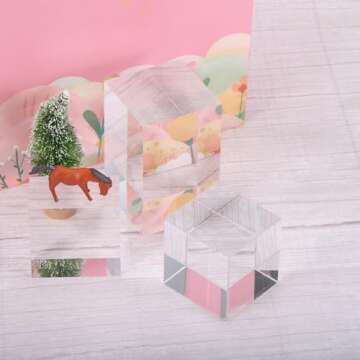 PATIKIL 2"x2"x2" Jewelry Display Riser, Polished Acrylic Cube Display Stand Block Collection Showcase Ring Holder Square, Clear