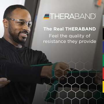 THERABAND Resistance Bands, Latex Exercise Bands for Rehab