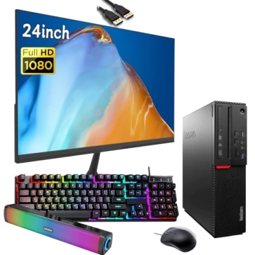 Lenovo ThinkCentre M700 SFF Desktop 24" FHD Monitor RGB Speakers