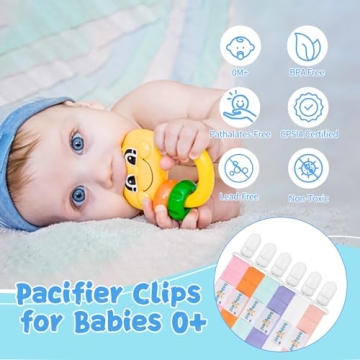 Stylish Babygoal Pacifier Clips - Durable Clips & Leashes