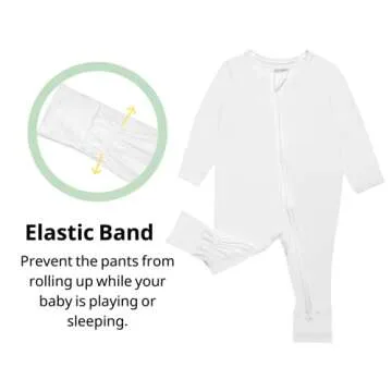 GUISBY Baby Boy Footless Pajamas with Mittens, Rayon Long Sleeve Snug Fits Sleepers 3 Pcs 3-6 Months