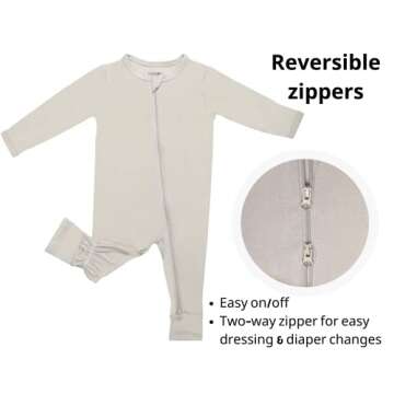 GUISBY Baby Boy Footless Pajamas with Mittens, Rayon Long Sleeve Snug Fits Sleepers 3 Pcs 3-6 Months