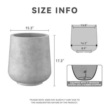 Kante 15.3" Round Concrete Planter for Home Garden
