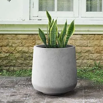 Kante 15.3" Round Concrete Planter for Home Garden