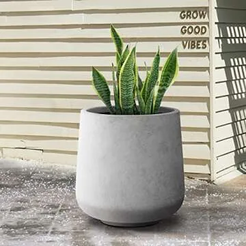 Kante 15.3" Round Concrete Planter for Home Garden