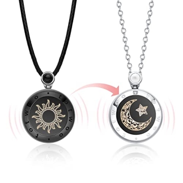 TOTWOO Long Distance Touch Necklace| Vibration & Light Up Smart Necklace for Long Distance Relations...