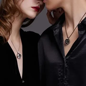 TOTWOO Long Distance Touch Necklace| Vibration & Light Up Smart Necklace for Long Distance Relationship Gifts| Couples Necklace with Natural Agate Gift for Her and Him