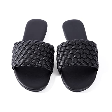 Stylish Women Flat Sandals with Crossover Weave Design for Summer