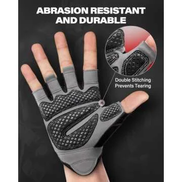 VINSGUIR Workout Gloves for Men and Women, Weight Lifting Gloves with Excellent Grip, Lightweight Gy...