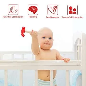 Fowecelt Wooden Hammer Toys Simulation Hammers Maintenance Tools Educational Toys for Kids Birthday Party Games Supplies