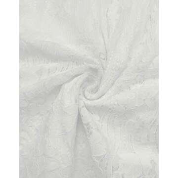 AOOKSMERY Women Summer V-Neck Spaghetti Straps Lace Backless Mini Party Club Beach Dresses (White, Large)