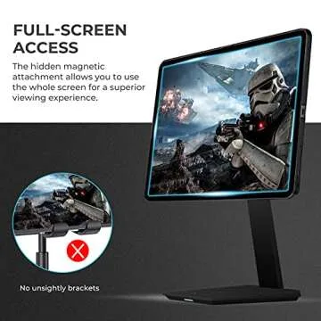 pitaka iPad Magnetic Stand Adjustable iPad Stand for Desk [MagEZ Stand] iPad Holder Stand with 15W Smartphone Wireless Charging Base, Compatible with All Tablets & MagEZ Case 2 for iPad Pro/Air