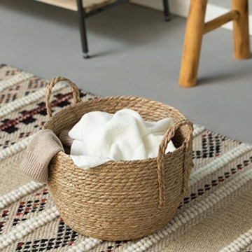 Stylish Wicker Storage Basket with Braided Handles