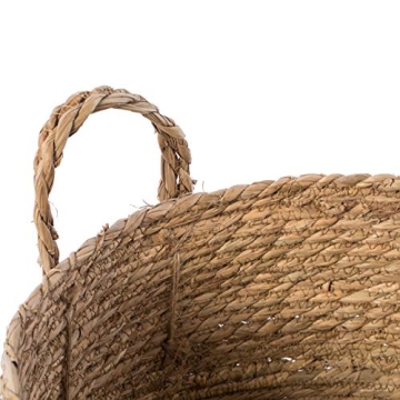 Stylish Wicker Storage Basket with Braided Handles