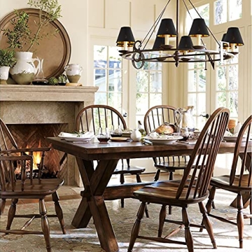 Senmao Black Linen Chandelier Shades Set, Modern Decor