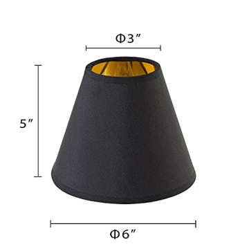 Senmao Black Linen Chandelier Shades Set, Modern Decor