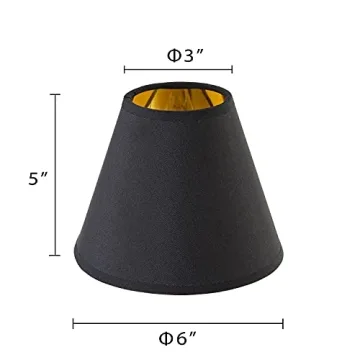 Senmao Black Linen Chandelier Shades Set, Modern Decor