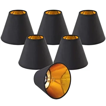Senmao Black Linen Chandelier Shades Set, Modern Decor