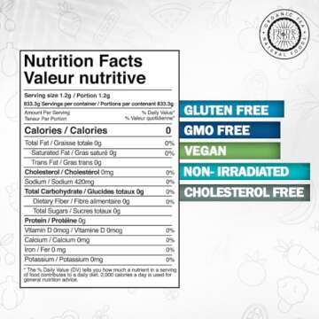 Pride Of India - Himalayan Black Rock Salt - Fine Grind, 2.2 Pound (1 Kg) - Kala Namak - Contains 84...