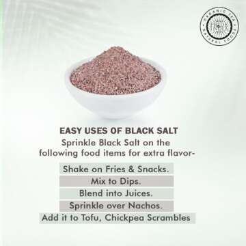 Pride Of India - Himalayan Black Rock Salt - Fine Grind, 2.2 Pound (1 Kg) - Kala Namak - Contains 84+ Minerals - Perfect for Cooking, Tofu Scrambles, Table, Kitchen, Restaurant, & Bathing Use