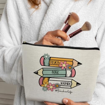 Supwhd Teacher Makeup Bag | Stylish Gift for Educators
