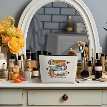 Supwhd Teacher Makeup Bag | Stylish Gift for Educators