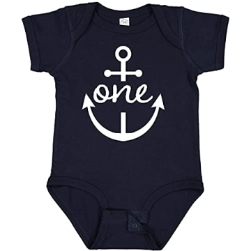 inktastic 1st Birthday Outfit Anchor Nautical Baby Bodysuit 12 Months Navy Blue 257a0
