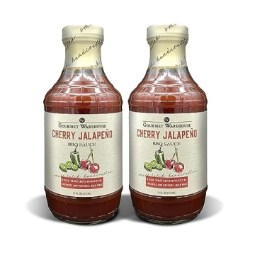 Gourmet Warehouse Cherry Jalapeno BBQ Sauce, Premium Barbecue Sauces Handcrafted In Small Batches Gl...
