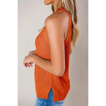 Imily Bela Womens Sweater Tank Summer Halter Tops Casual Sleeveless Shirts Loose Knit Cami