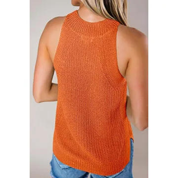 Imily Bela Womens Sweater Tank Summer Halter Tops Casual Sleeveless Shirts Loose Knit Cami