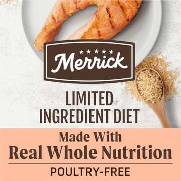 Merrick Limited Ingredient Diet Grain Free Dry Dog Food, Premium And Healthy Kibble, Salmon And Sweet Potato - 22.0 lb. Bag