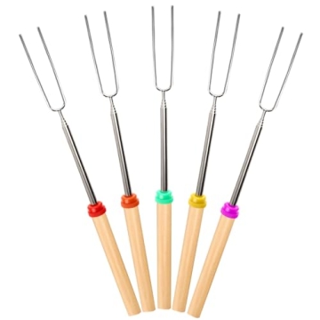 Ajmyonsp Marshmallow Roasting Sticks Smores Stick for Fire Pit - Hot Dog Campfire Skewers Mashmellow...