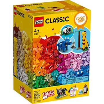 LEGO Bricks and Animals 11011 Classic Creative Toy (1,500 Pieces) — Brick-Built 10 Amazing Animal ...