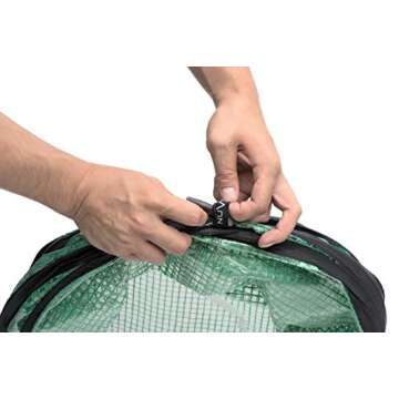 NuVue Products 24046 Spring-Up Plant Growth Accelerator Greenhouse Cover, Mini Greenhouse Gardening Net for Severe Weather Protection, Green, 16" L x 16" W x 24" H