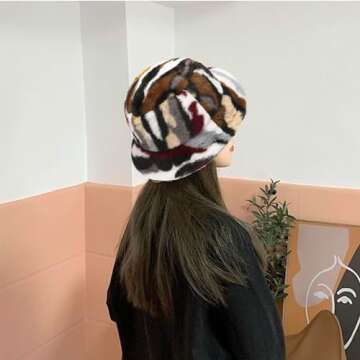 CATMICOO Fuzzy Bucket Hat for Women Furry Faux Fur Hat Warm Soft Fluffy Winter Hats