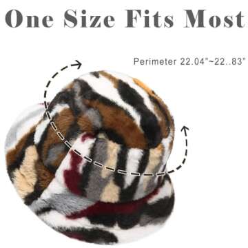 CATMICOO Fuzzy Bucket Hat for Women Furry Faux Fur Hat Warm Soft Fluffy Winter Hats
