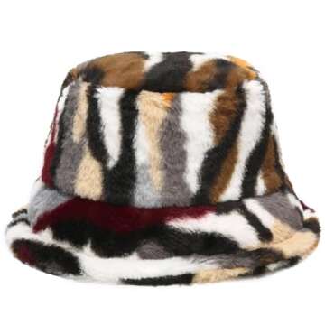 CATMICOO Fuzzy Bucket Hat for Women Furry Faux Fur Hat Warm Soft Fluffy Winter Hats
