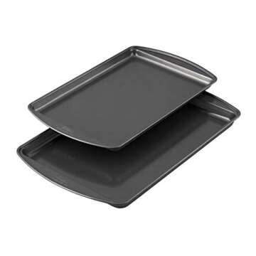 Wilton Perfect Results Premium Non-Stick Bakeware Cookie Baking Sheets Set, 2-Piece, Steel