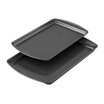 Wilton Perfect Results Premium Non-Stick Bakeware Cookie Baking Sheets Set, 2-Piece, Steel