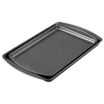 Wilton Perfect Results Premium Non-Stick Bakeware Cookie Baking Sheets Set, 2-Piece, Steel