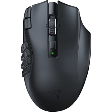 Razer Naga V2 HyperSpeed Wireless MMO Gaming Mouse: 19 Programmable Buttons - HyperScroll Technology...