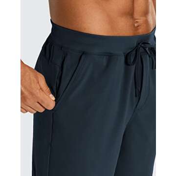 CRZ YOGA Men's Four-Way Stretch Workout Shorts - 7'' Soft Durable for Casual Athletic with Pockets True Navy Large