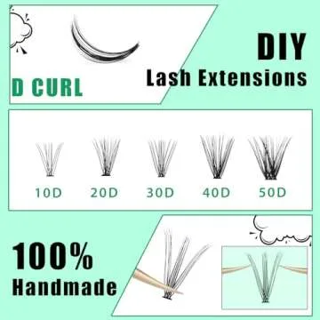 Bodermincer 10D/20D/30D/40D/50D Cluster to Choose Large Tray 240pcs D Curl Individual Cluster Eyelashes False Eyelashes Extension Individual Eyelash Bunche Lash Cluster DIY at Home (20D-14mm)