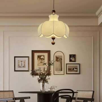 PEYNIR Vintage Fabric Pendant Light for Elegant Living Spaces