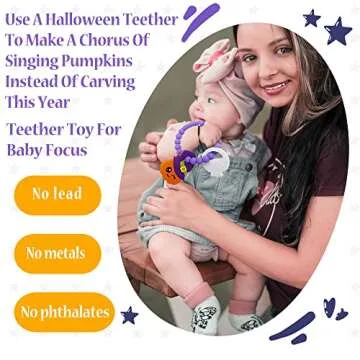 Big Spinach Pumpkin Teether Cute Ghouls Ring Teether and Blind Box Silicone Baby Teether,Girl or Boy Halloween Teether,Nightmare Before Christmas Gifts (2PC) …